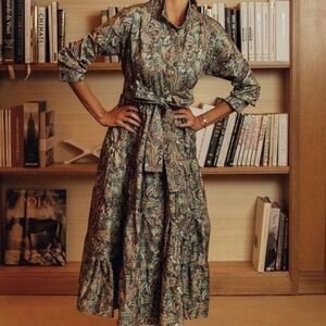 Long Sleeve Floral Shirt Dress